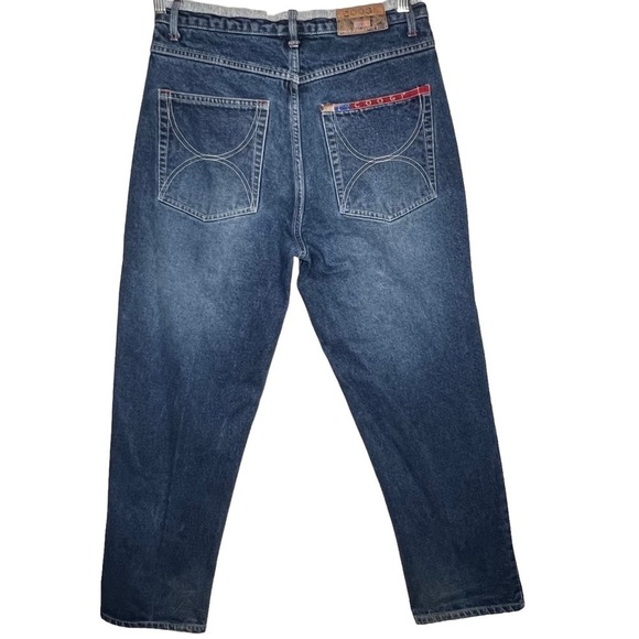 Y2K COOGI Thermal Lined Dark Wash Straight Leg Denim Blue Jeans Size 32 X 32 - Picture 2 of 15